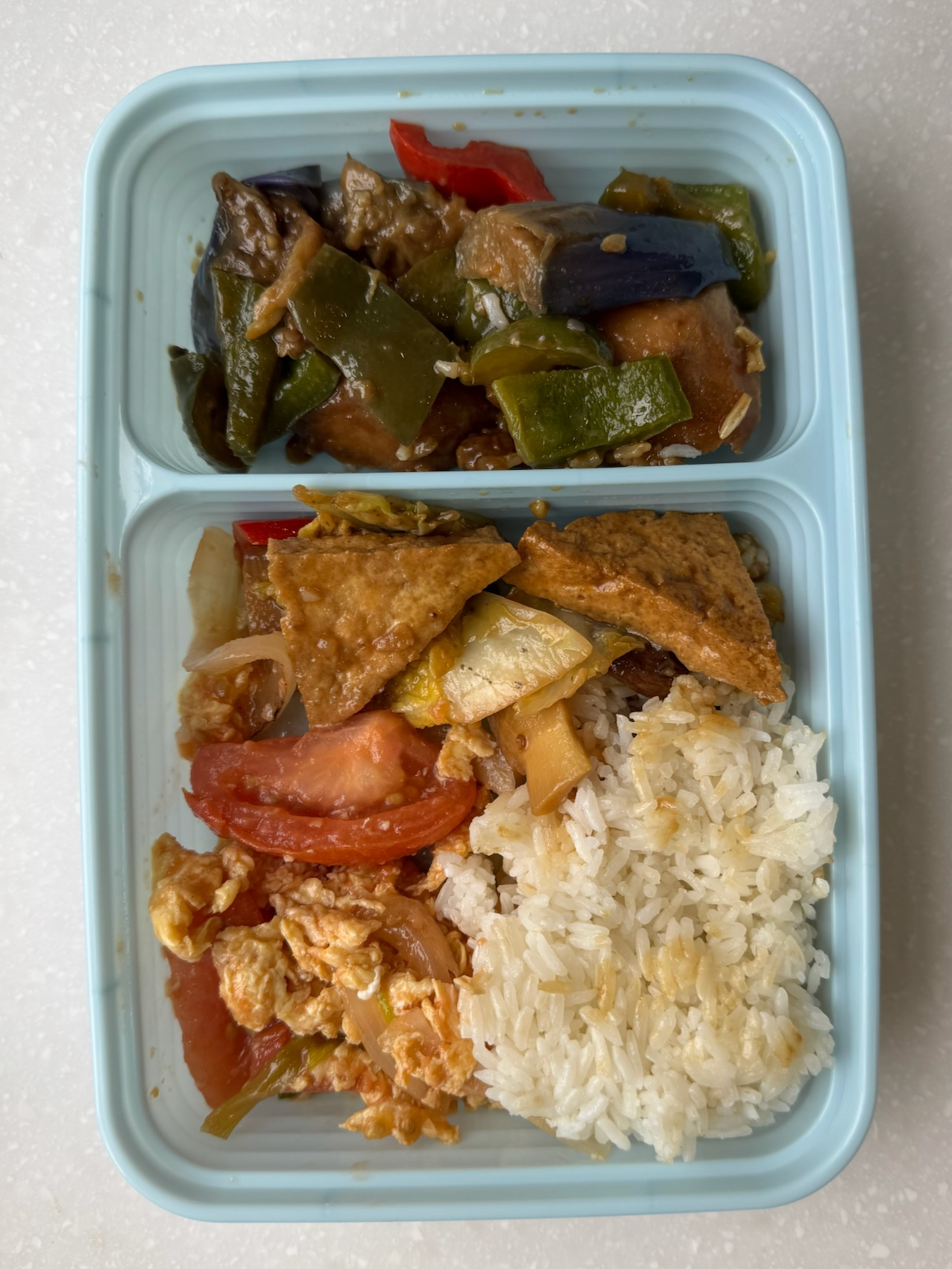 Vegetarian Combo: Homestyle Tofu, Tomato Egg, Vegetable Delight